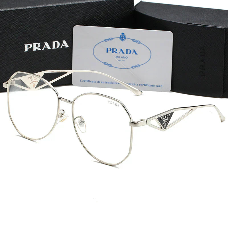 Unisex Triangle Logo Metal Sunglasses